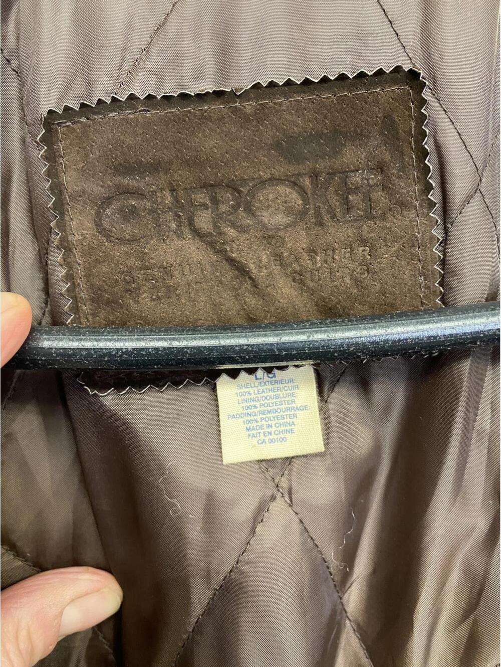Vintage Y2K Cherokee Men's Large Brown Suede Leather Zip Up/Button-Up Jacket - Picture 4 of 6